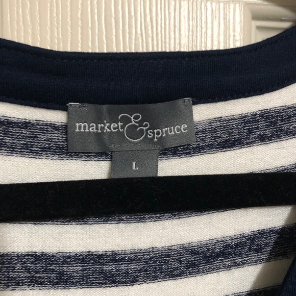 Market & Spruce Blue and White Stripe Knit Romper - Picture 2 of 3